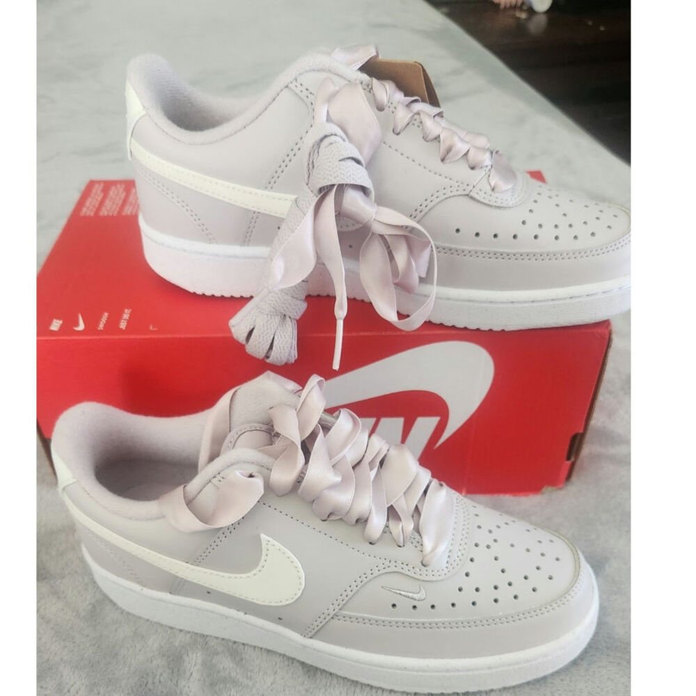 Nike Court Vision Lo Platinum violet Double Lace Women's 6 NWT